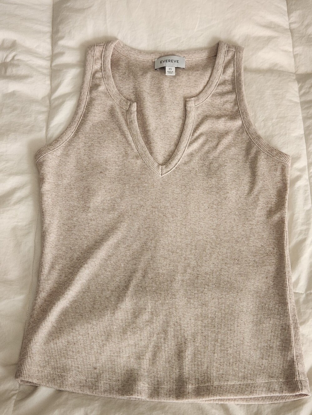 Evereve Cece tank top neutral heathered beige color Size XS